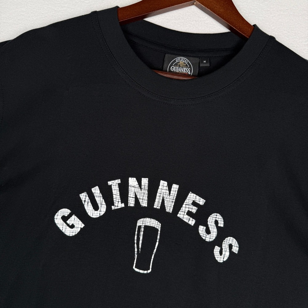 Guinness Official Merchandise Mens M Black Graphic T-Shirt Beer Pint Logo